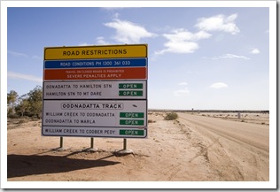 The Oodnadatta Track north out of William Creek