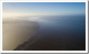 Freshwater and saltwater meet in Lake Eyre