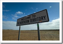 Crossing the border from South Australia to the Northern Territory