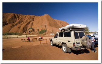 The Tank parked at Uluru