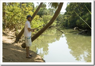 Sam fishing in Waterhous River