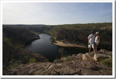 Sam and Lisa at Katherine Gorge's first gorge from Pat's Lookout