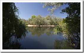 Fishing at Djarradjin Billabong next to Muirella Park campsite