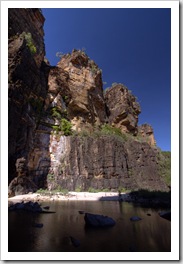 The beach swimming pool at Jim Jim Falls