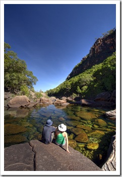 Sam and Lisa admiring the gorge at Jim Jim Falls