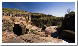 The top of Twin Falls and the gorge in the distance