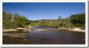 One of the swimming pools at the top of Twin Falls