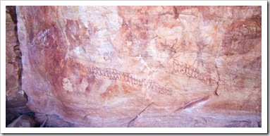 The Aboriginal art along the cliffs of Joe's Creek Walk in Gregory National Park