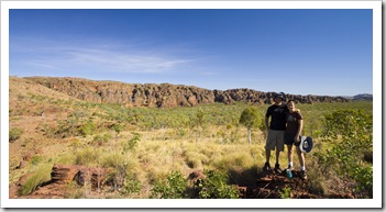 Sam and Lisa on the Jarnem loop walk in Keep River National Park