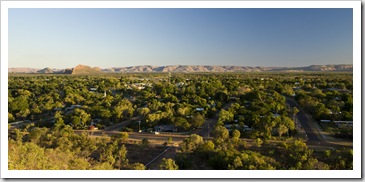 Kununurra in the afternoon sun from Kelly's Knob