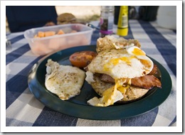 A hearty breakfast for a day of hiking