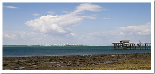 The jetty at Mandorah with a view of Darwin across the water