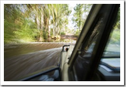 The ominous creek crossing on the road into Tjaynera Falls