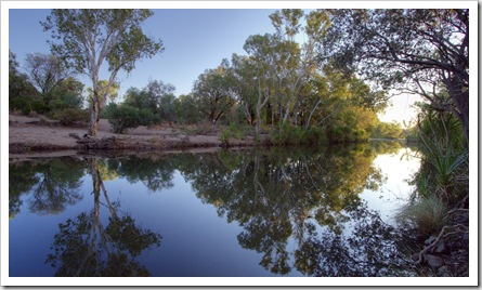 Afternoon reflections from our campsite on the Pentecost River