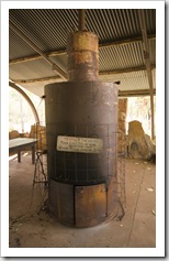 An old donkey to heat the shower water at Elenbrae Station