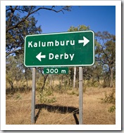 The turnoff to Kalumburu