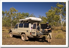 Stopping for a morning coffee just north of the Mitchell Falls turnoff