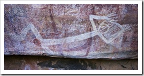 One of the Aboriginal art sites on the hike to Mitchell Falls