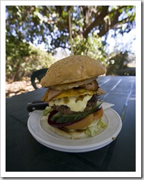 Surely one of the biggest hamburgers known to man at Drysdale Station