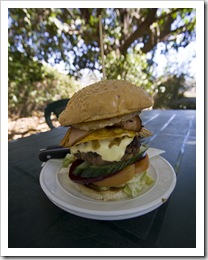 Surely one of the biggest hamburgers known to man at Drysdale Station