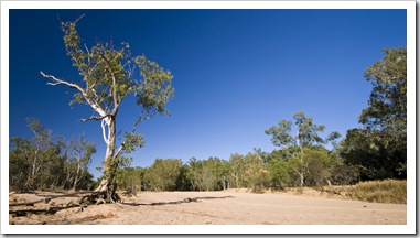 A dry Gibb River in front of our campsite