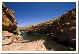 The waterfall and plunge pool at Bell Gorge