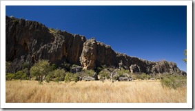 The cliffs in front of Windjana Gorge