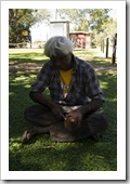 A local carving Boab nuts in Fitzroy Crossing