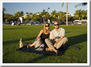 Enjoying a bottle of white wine while watching the sunset over Cable Beach