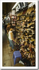 Lisa in shoe heaven in Ben Tanh Market
