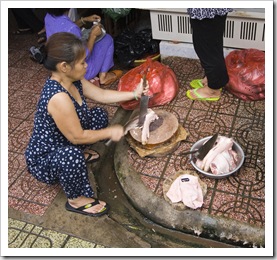 Fresh pig feet in Ben Tanh Market