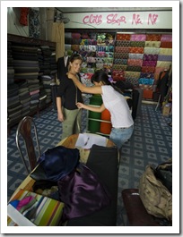 Getting measured for new clothes in Hoi An
