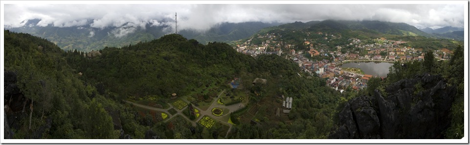 View of Sapa from the top of Ham Rong Mountain