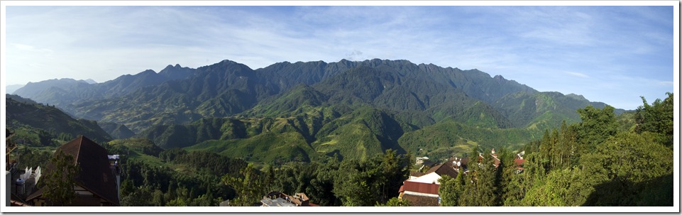 View of Fan Xi Pan in the morning light from our hotel balcony