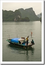 Local fishermen in Halong Bay