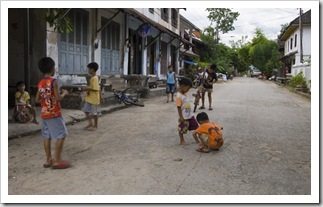 Young boys playing in the streets of Luang Prabang