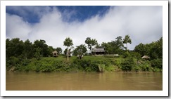 The elephant village on the banks of the Nam Khan River