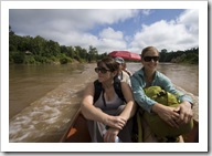 Cruising up the Nam Khan River on the way to Tad Sae Waterfall