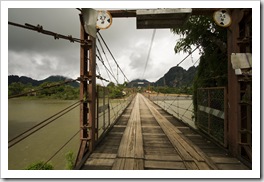 A bridge over the Nam Xong River in Vang Vieng