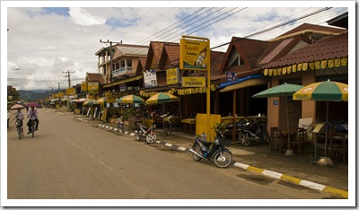 Endless bars and restaurants offering western food in Vang Vieng