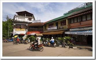 Some of the Scandinavian and French eateries surrounding Nam Phu Fountain