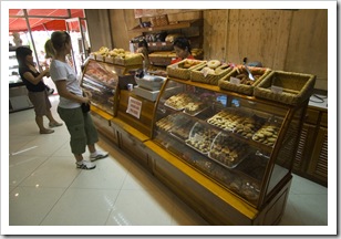 Lisa perusing one of the Scandinavian bakeries