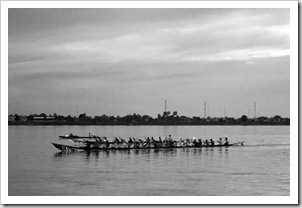 Rowers in the Mekong River