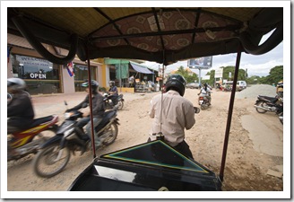 Our view from our tuk-tuk on the way to the temples of Angkor