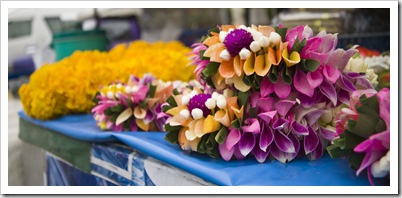 Offerings for sale (Buddhists typically give an offering to Buddha when they visit a temple)