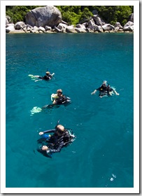 In the water at Hin Wong Bay