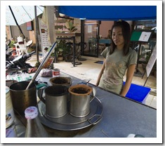 The little stand where Sam stopped each morning for an iced coffee