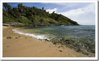 Lisa in the water at the beach just below Laem Promthep (Cape Promthep) at the southern tip of Phuket