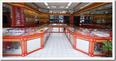 One of the many gold merchant's in Phuket Town