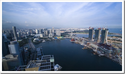 View of downtown Singapore from Raffles Quay